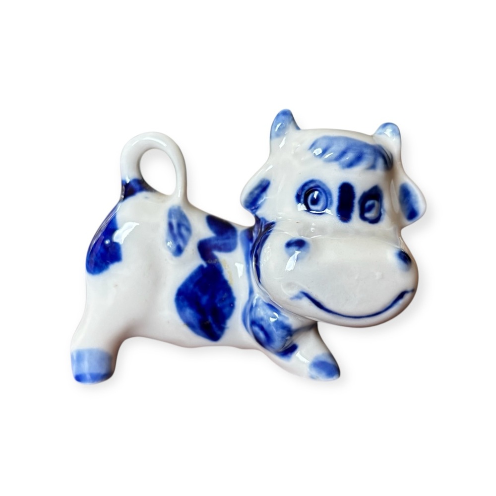 Delft Cow Figurine Porcelain Dutch Vintage